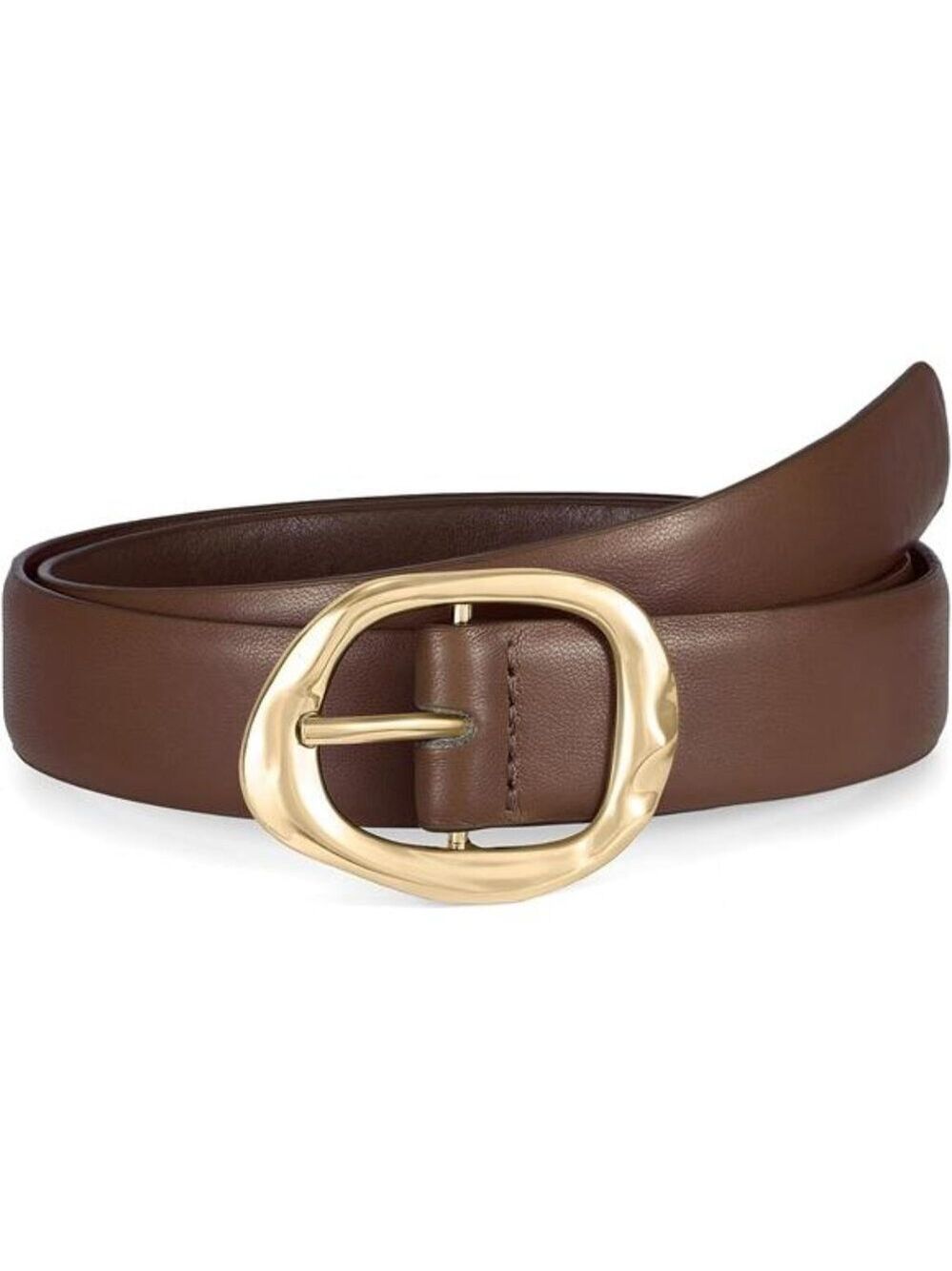 Womens Leather Belt Gold Buckle Waist Belt Adjustable Casual Dress Jeans Fashion